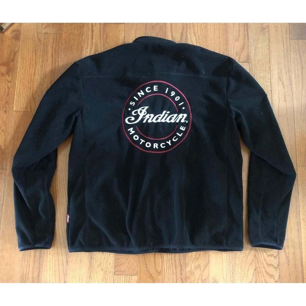 INDIAN MOTORCYCLE - Fleece Embroidered Mens 2XL Full Zip Jacket